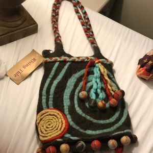 Sheep wool purse hand made